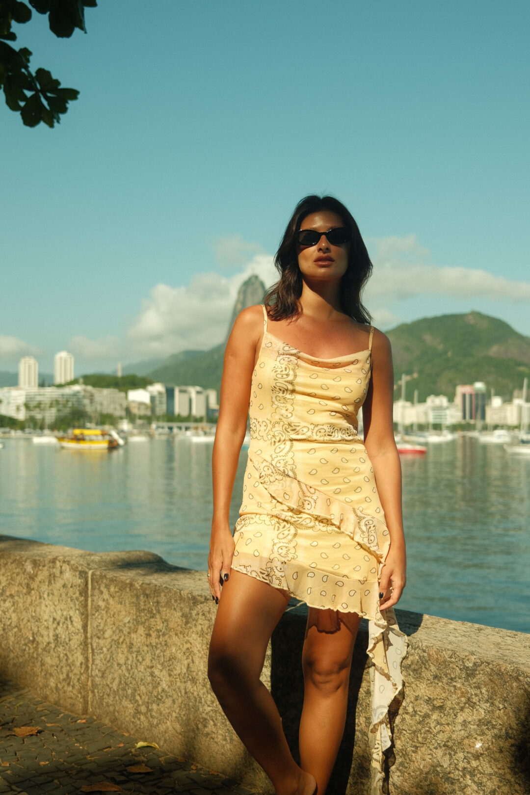 VESTIDO TULE PAISLEY AMARELO SUMMER GOODIES