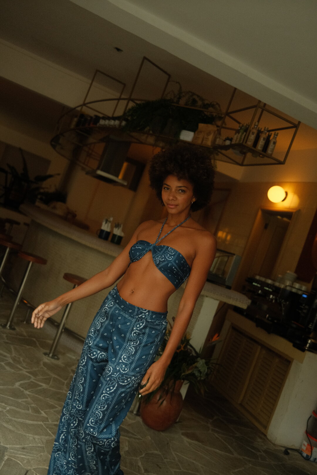CALÇA PAISLEY AZUL BOHO WINTER