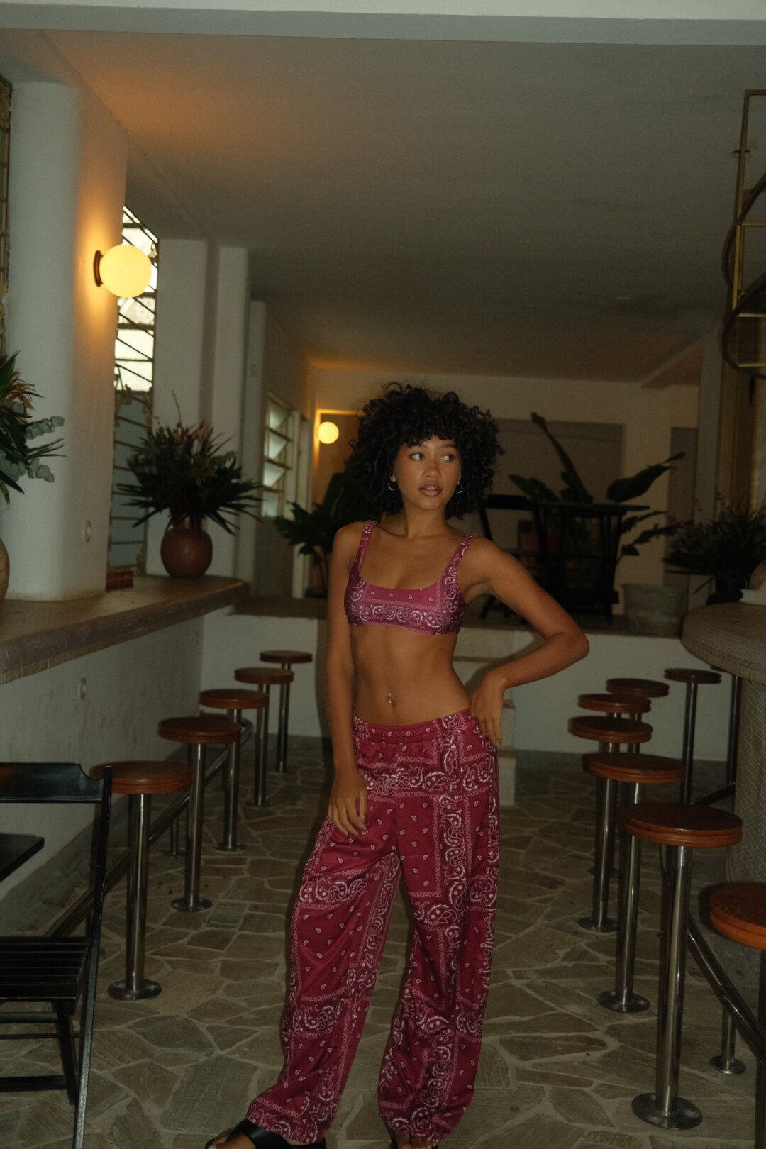 CALÇA PAISLEY BORDÔ BOHO WINTER