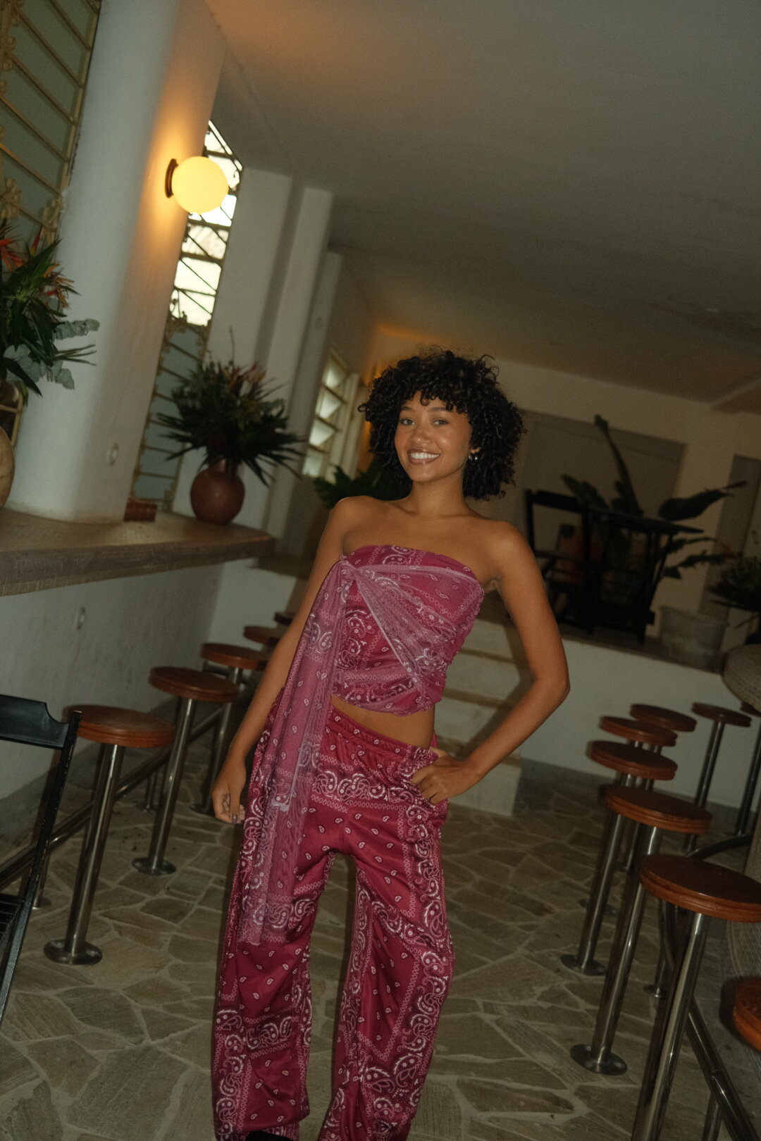 SAIA TULE PAISLEY BORDÔ BOHO WINTER - Image 2