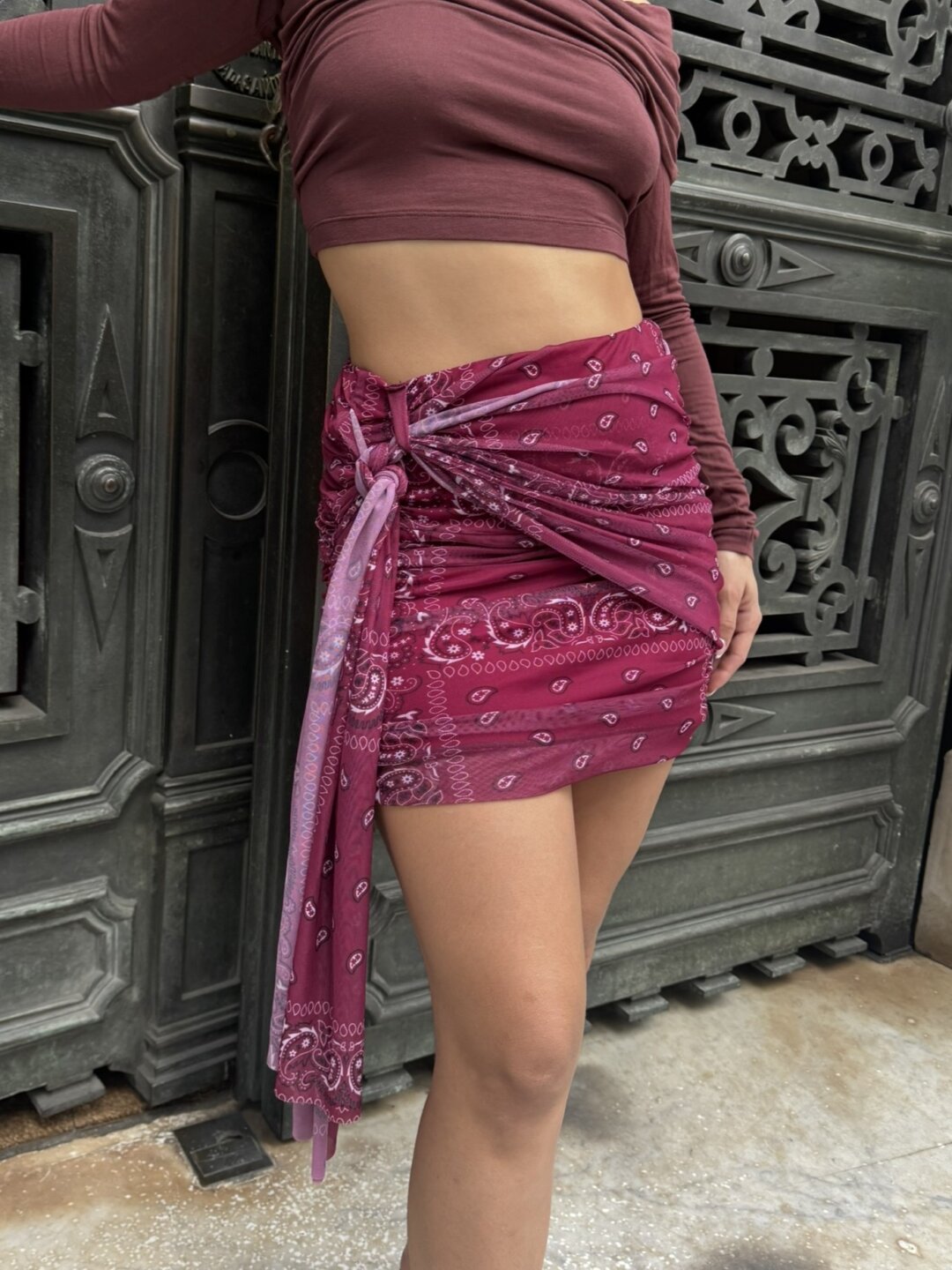 SAIA TULE PAISLEY BORDÔ BOHO WINTER - Image 2