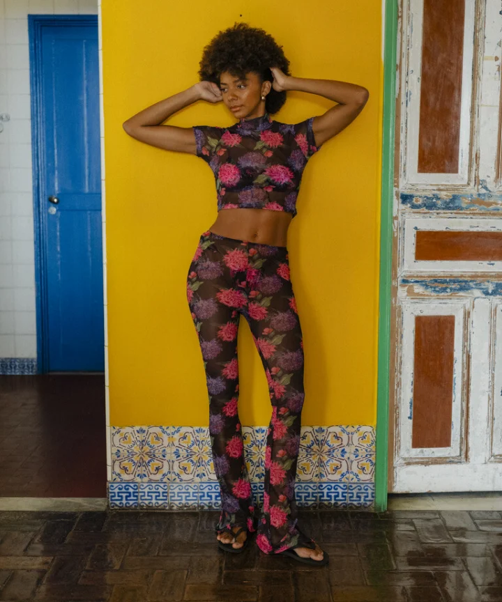 CALÇA TULE FLOR AFTER SUN